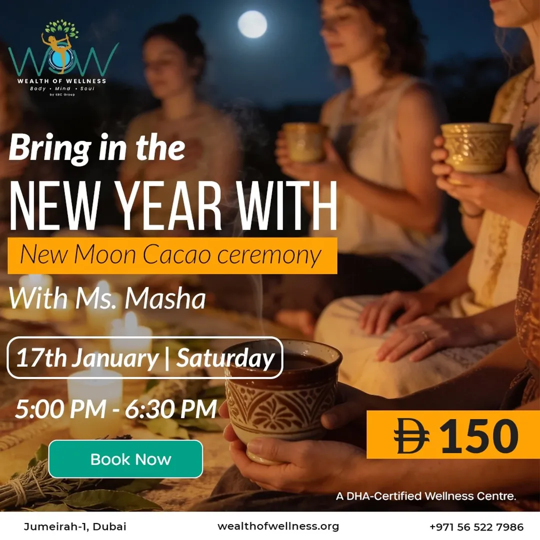 New Moon Cacao Ceremony & Sound Healing — Wealth of Wellness Dubai · Dubai · Dubai