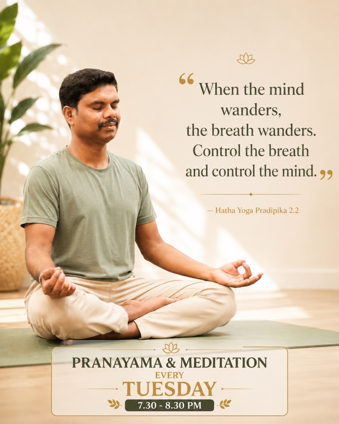 Pranayama & Meditation — 1000 Petaled Lotus Yoga Center · Dubai Sports City, Dubai · Dubai